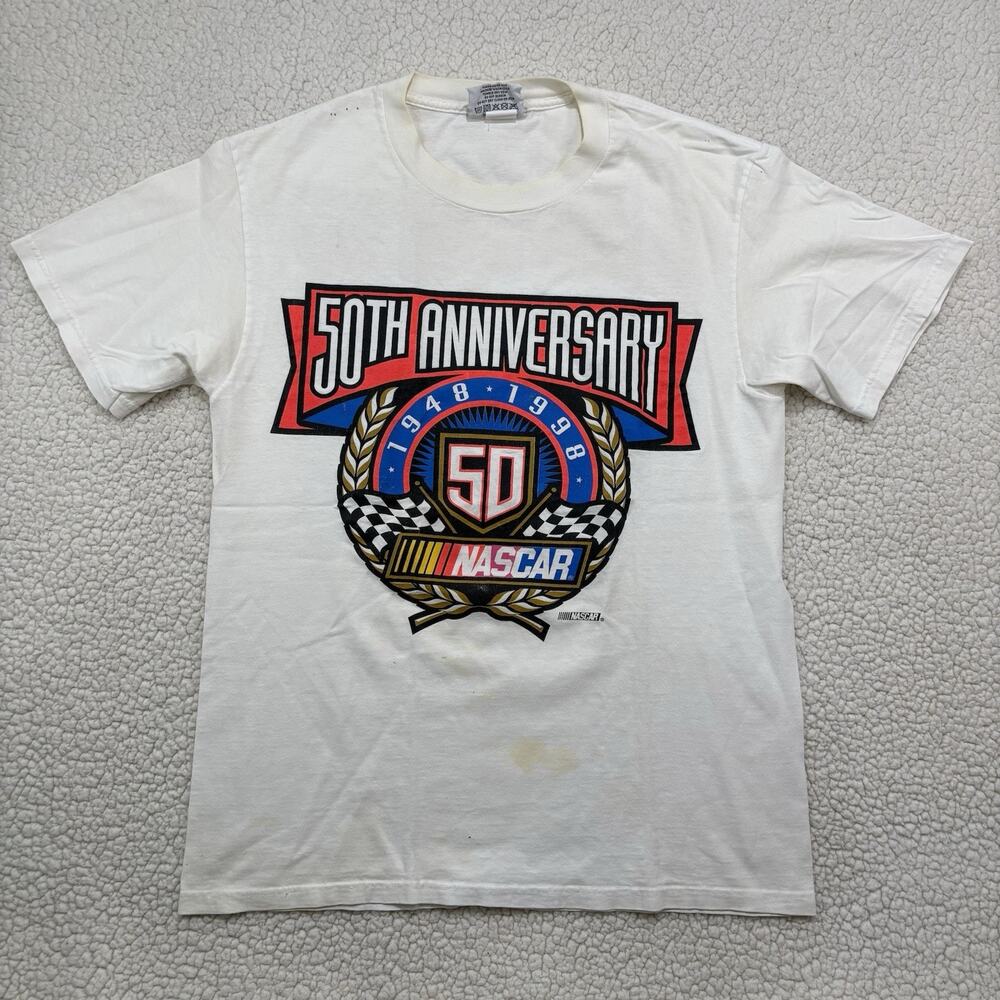 Vintage Chase Authentics 1998 50th Anniversary NASCAR Graphic T-shirt Medium